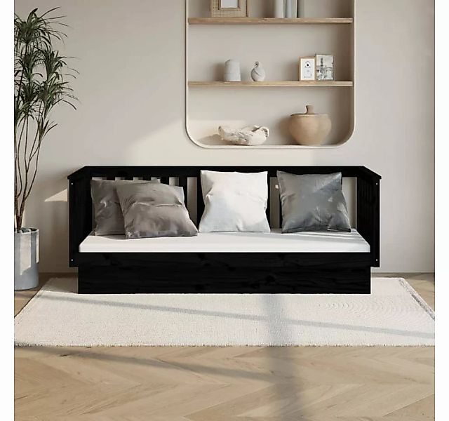 furnicato Bett Tagesbett Schwarz 75x190 cm Massivholz Kiefer günstig online kaufen