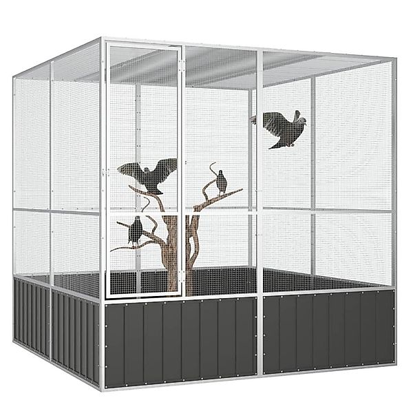 vidaXL Vogelkäfig, Vogelkäfig Anthrazit 213,5x217,5x211,5 cm günstig online kaufen