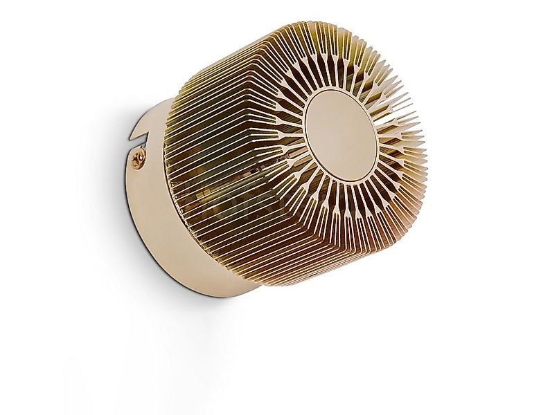 hofstein Wandleuchte »Icciano« runde Wandlampe aus Metall in Gold, ohne Leu günstig online kaufen