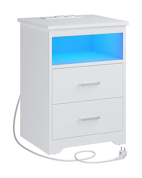 MSMASK Nachttisch Sofatisch mit LED-Beleuchtung, Nachtschrank günstig online kaufen