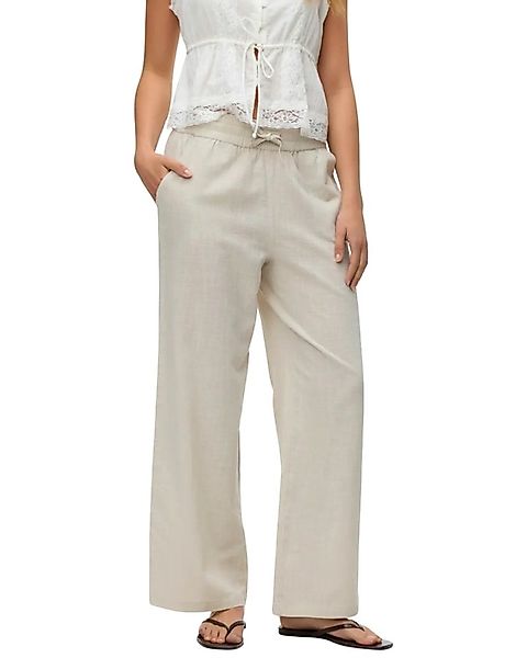 Vero Moda Leinenhose Mid Waist Stoffhose mit weitem Bein günstig online kaufen