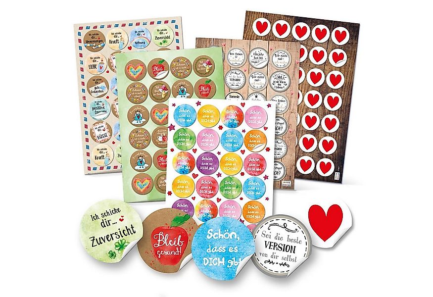 Logbuch-Verlag Dekofigur Sticker SET - 131 bunte Geschenkaufkleber zu Liebe günstig online kaufen