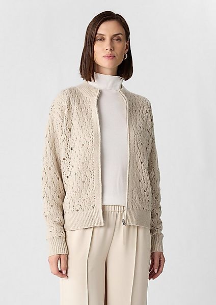 comma Cardigan Strickjacke Locker gestrickte Jacke mit dezenten Pailletten günstig online kaufen