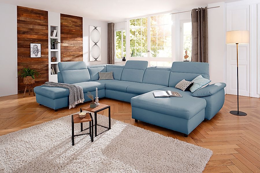 Home affaire Wohnlandschaft »Mauritius U-Form« mit Kopfteil- und Armlehnver günstig online kaufen