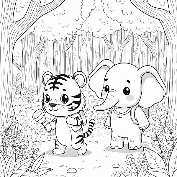 queence Wandsticker "Tiger und Elefant", (1 St.), DIY-Wandsticker zum Bemal günstig online kaufen