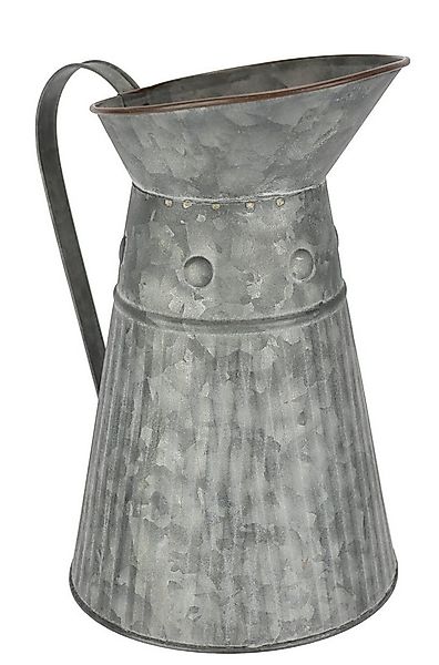 I.GE.A. Dekovase Metall-Krug (1 St), Graue Deko-Kanne mit Riffelung Schlagh günstig online kaufen
