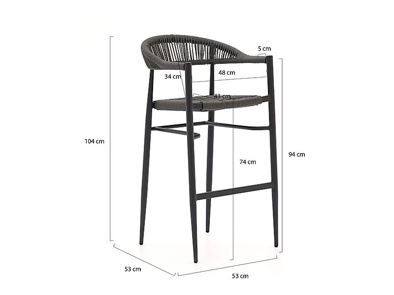 Manifesto Belpasso/Fidenza 80 cm Gartenbar-Set 3-teilig stapelbar günstig online kaufen