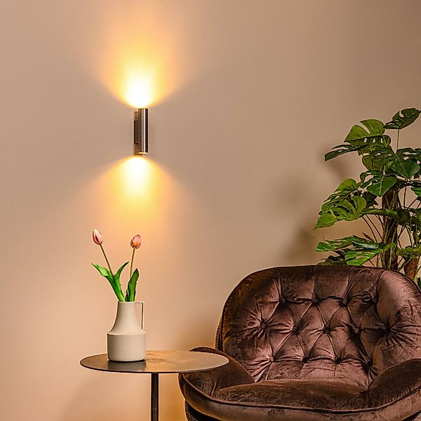 Wandstrahler Dupla, grau, Höhe 18 cm, Metall, 2-flg. günstig online kaufen