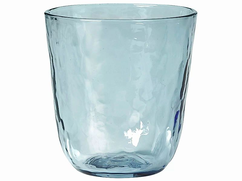 Broste Copenhagen Longdrinkgläser HAMMERED Trinkglas 4tlg. blau 0,335 l (bl günstig online kaufen