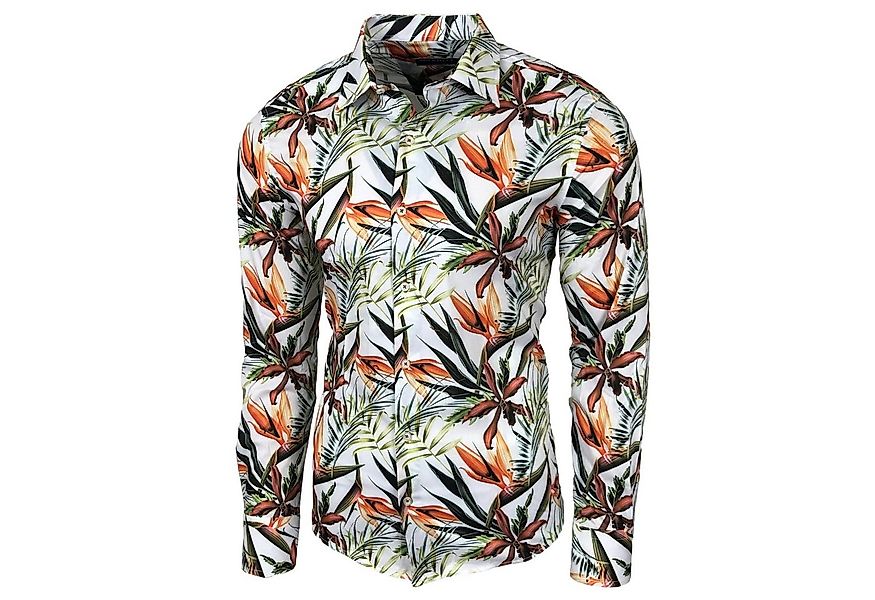 Baxboy Langarmhemd Baxboy Herren Hemd Freizeitshemd Langarm Blumen Casual S günstig online kaufen