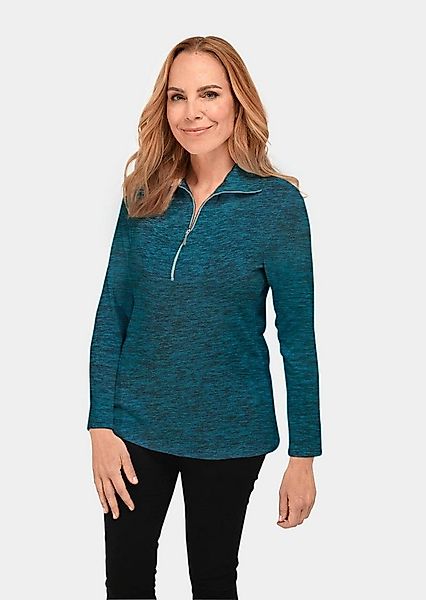 GOLDNER Langarmshirt Kurzgröße: Flauschiges Troyer- Shirt günstig online kaufen