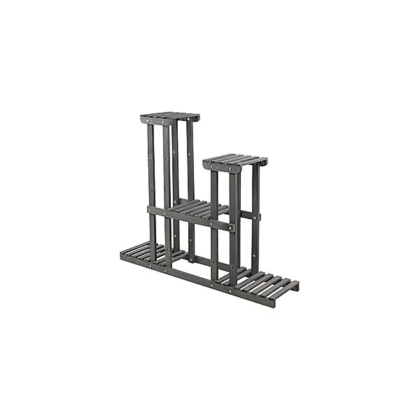 PROREGAL Blümenstande FLORANGE HxBxT 116x95x25cm 5 Ablagen Kieferholz Grau günstig online kaufen