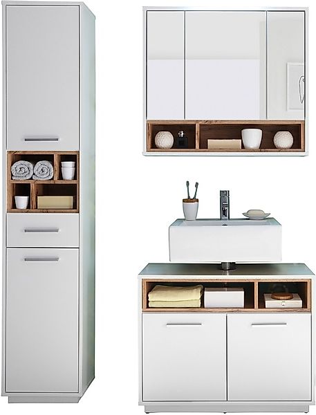 BASIC by Balculina Badmöbel-Set »Mila, Badezimmerset BxHxT 118x191x40 cm«, günstig online kaufen