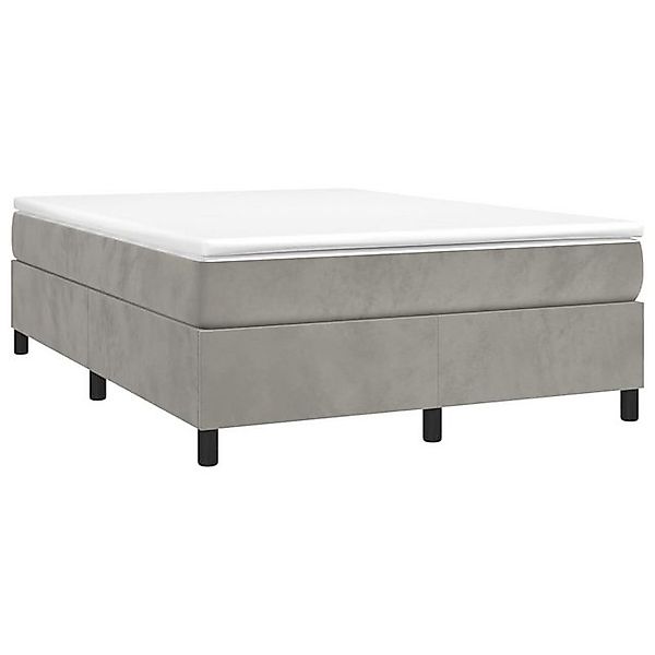 furnicato Bett Bettgestell ohne Matratze Hellgrau 140x190 cm Samt (1-tlg) günstig online kaufen