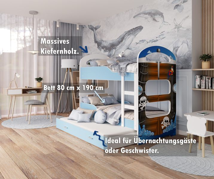 AJKmeble Hochbett 80x160cm und 80x190cm in günstig online kaufen