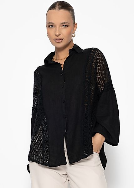SASSYCLASSY Langarmbluse Leinen Bluse Damen mit günstig online kaufen