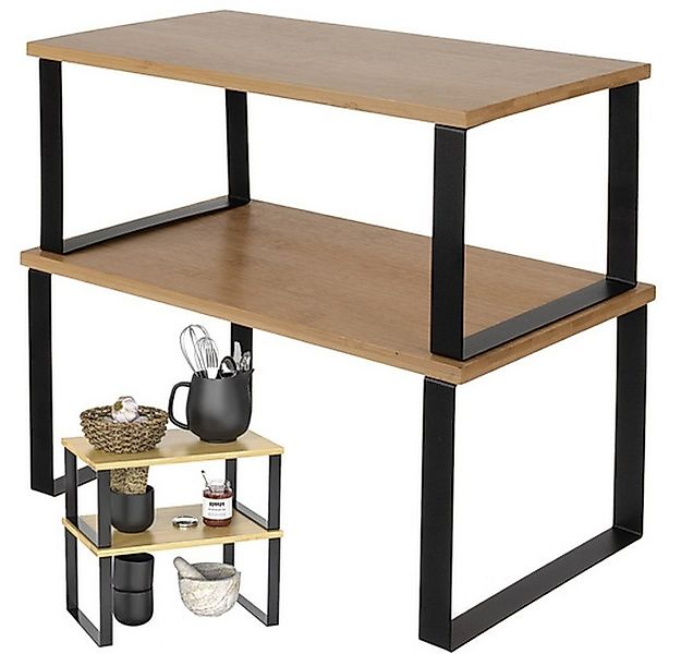 Ruhhy Küchenregal Bambus-Küchenregal Organizer, Spar-Set 2-tlg., Zwei Regal günstig online kaufen