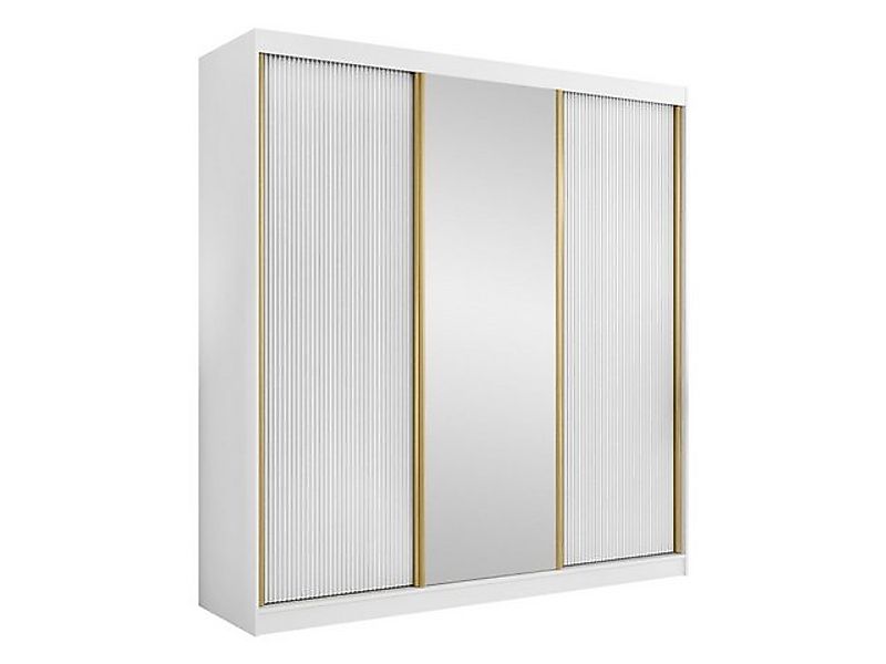MIRJAN24 Kleiderschrank Tireno 3D (mit drei Schiebetüren) Griffe in Form vo günstig online kaufen
