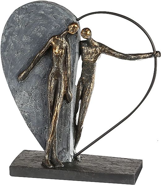 Casablanca by Gilde Dekofigur "Skulptur Heartbeat, bronze/grau" günstig online kaufen