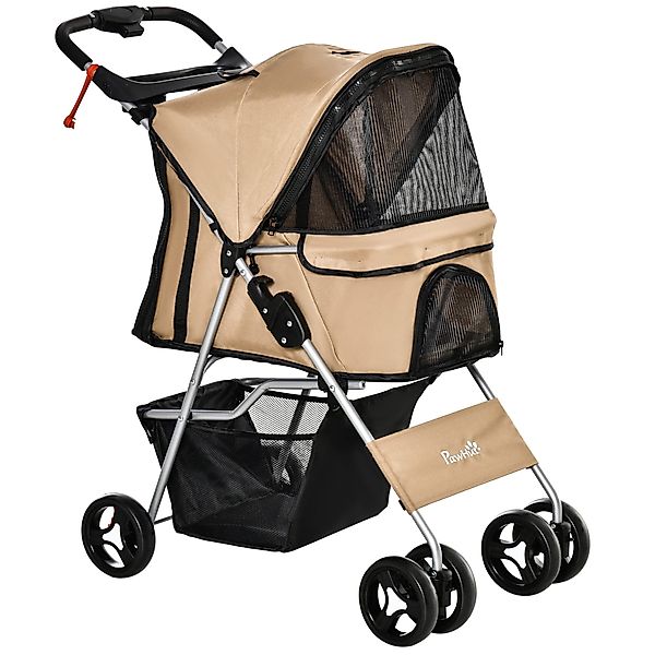 PawHut Faltbarer Hundewagen für kleine Hunde, Hundekinderwagen mit Bremse, günstig online kaufen