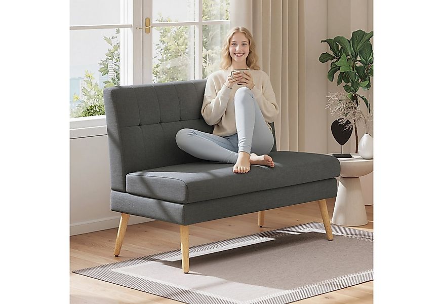 HOMCOM 2-Sitzer mit Massivholzbeine, Leinenoptik, Couch 1 Teile, für Wohnzi günstig online kaufen