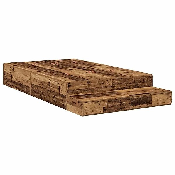 vidaXL Aufbewahrungsbettgestell Altholz 120 cm Holzwerkstoff 3335691 günstig online kaufen