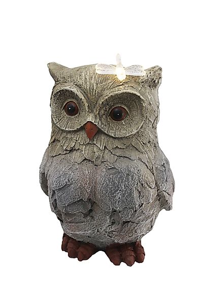 Arnusa Gartenfigur Eule mit Solarbeleuchtung Gartendekoration günstig online kaufen