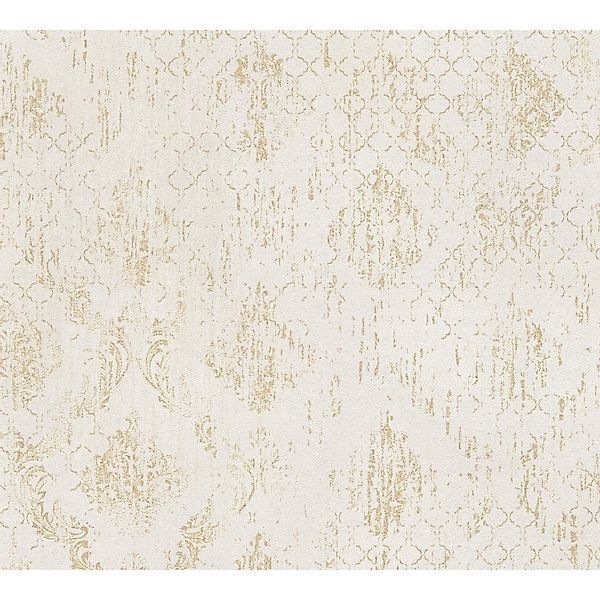 A.S. Creation Vliestapete Ornament Klassisch 10,05 m x 0,53 m Creme-Gold FS günstig online kaufen