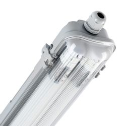 LED-Feuchtraumleuchte 2 x 9 W mit Rohr Grau günstig online kaufen