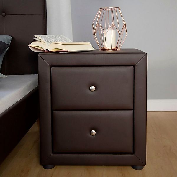 Homestyle4u Nachttisch Nachtschrank Schlafzimmer Braun Beistelltisch günstig online kaufen