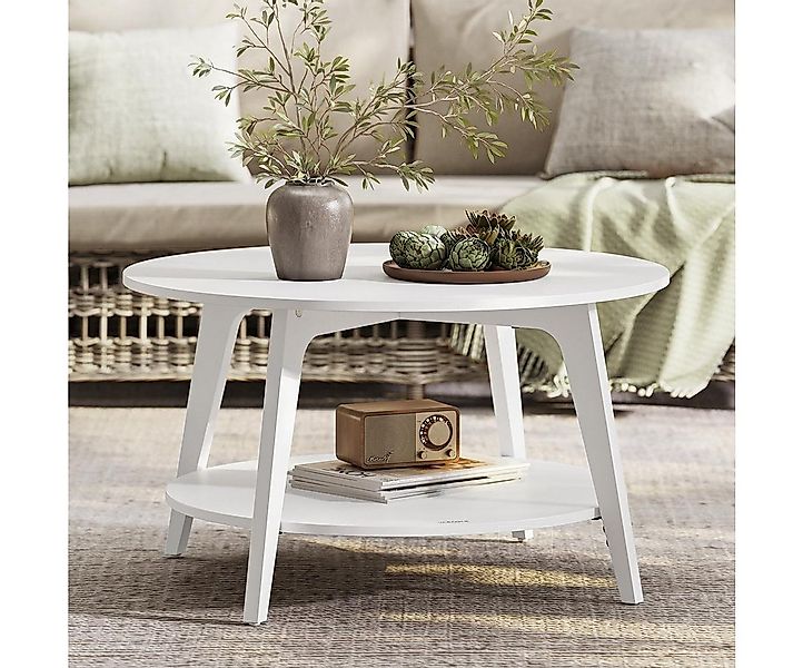 VASAGLE Couchtisch, Wohnzimmertisch 2 Ebenen, ∅80 x 45 cm, einfach zu monti günstig online kaufen