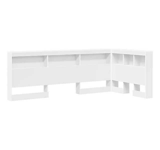vidaXL Bett Aufbewahrungskopfteil mit Regal Weiß 90 cm Holzwerkstoff (1-tlg günstig online kaufen