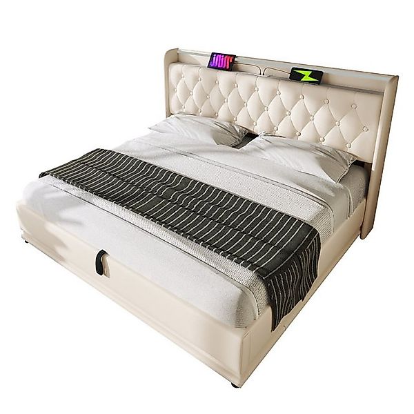 Gotagee Polsterbett Doppelbett Lagerbett Jugendbett Einzelbett Stauraum USB günstig online kaufen
