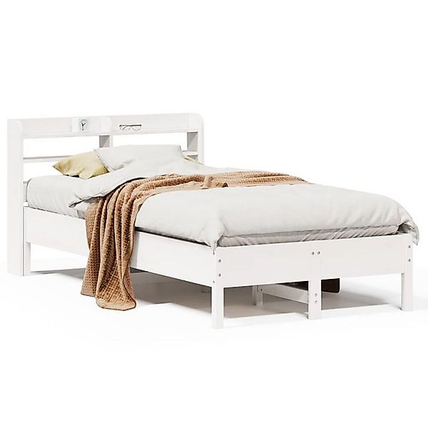 vidaXL Bett, Massivholzbett ohne Matratze Weiß 90x190 cm Kiefernholz günstig online kaufen