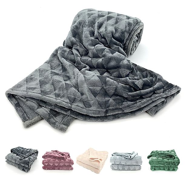 Wohndecke Soft Flanell Kuscheldecke Triangel Raute Sofadecke, heimtexland, günstig online kaufen