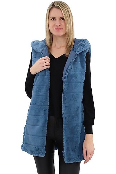 malito more than fashion Longweste malito Damen Longweste mit Kapuze, gerip günstig online kaufen