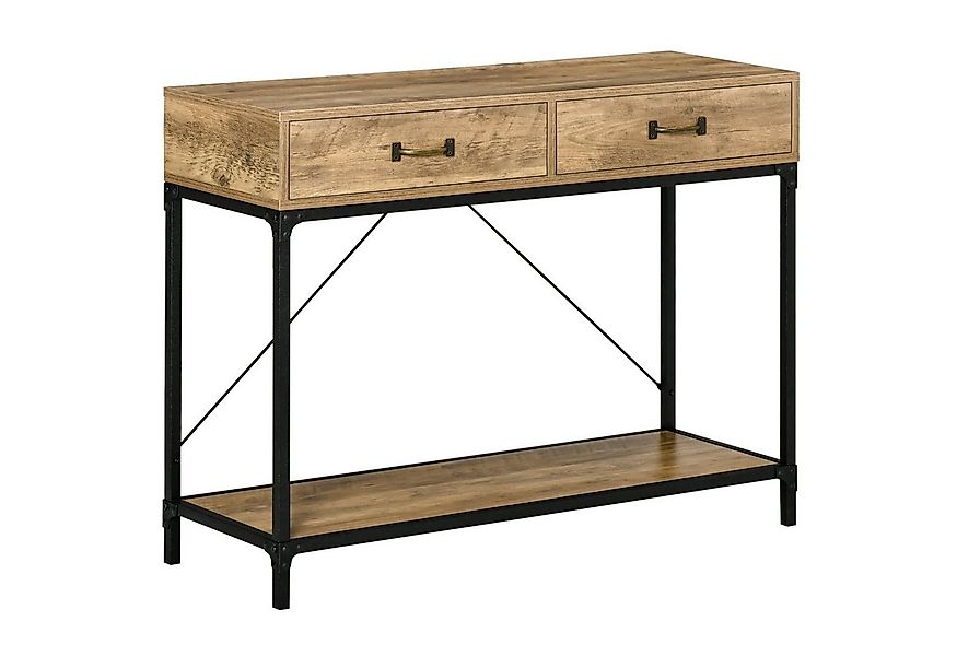 HOMCOM Konsolentisch 2 Schubladen Unterregal (Beistelltisch, 1-St., Eingang günstig online kaufen