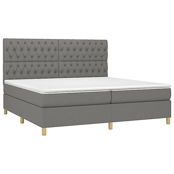 vidaXL Boxspringbett mit Matratze & LED Dunkelgrau 200x200 cm Stoff 3135702 günstig online kaufen