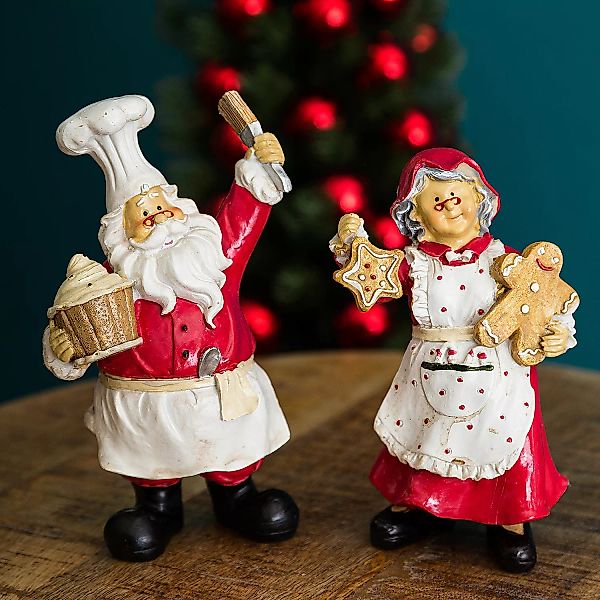 home24 Dekofigur Santa und Bäckerin (2-teilig) günstig online kaufen