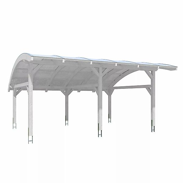 Skan Holz Carport Schwaben 648 x 630 cm Weiß günstig online kaufen