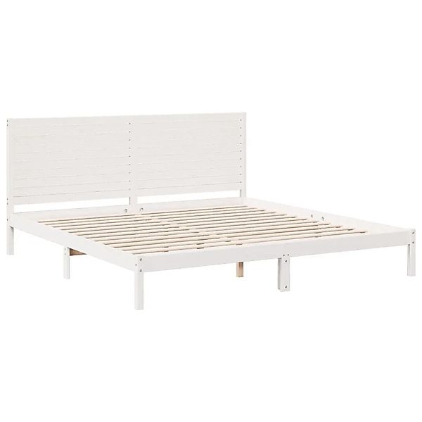 vidaXL Massivholzbett Extra Lang ohne Matratze Weiß 200x210 cm 3309306 günstig online kaufen