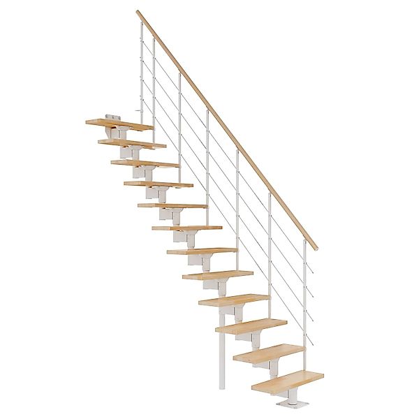 Dolle Mittelholmtreppe Boston Gerade Stufen Buche Metall Weiß FSC® günstig online kaufen