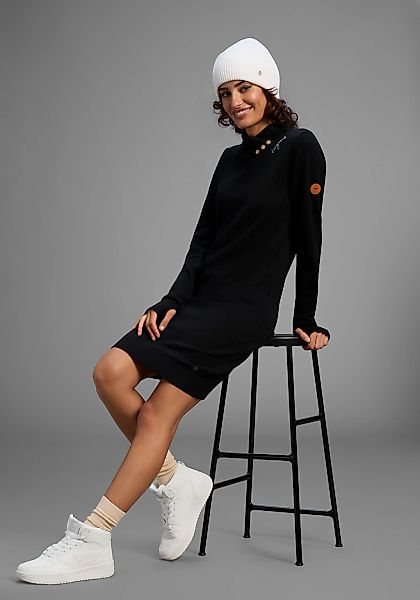 KangaROOS Strickkleid, mit hohem asymetrischem Kragen günstig online kaufen