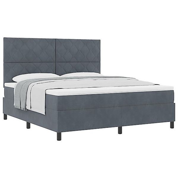 vidaXL Bett Boxspringbett mit Matratze Dunkelgrau Super King Samt (1-tlg) günstig online kaufen