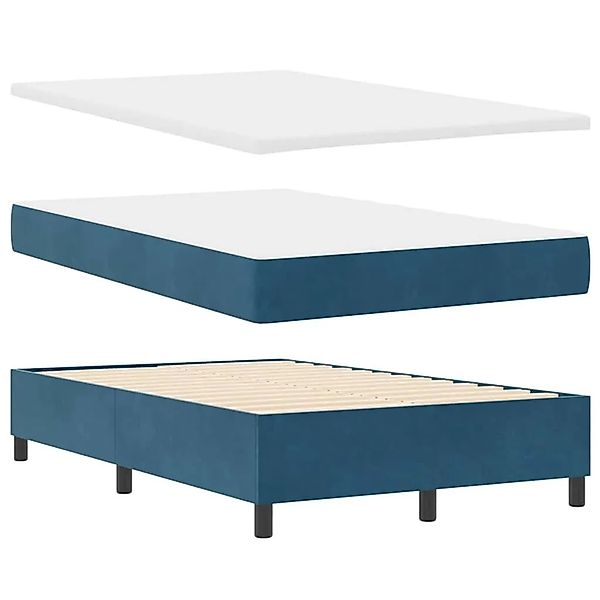 vidaXL Boxspringbett mit Matratze Dunkelblau 120 x 190 cm Samt 3344436 günstig online kaufen