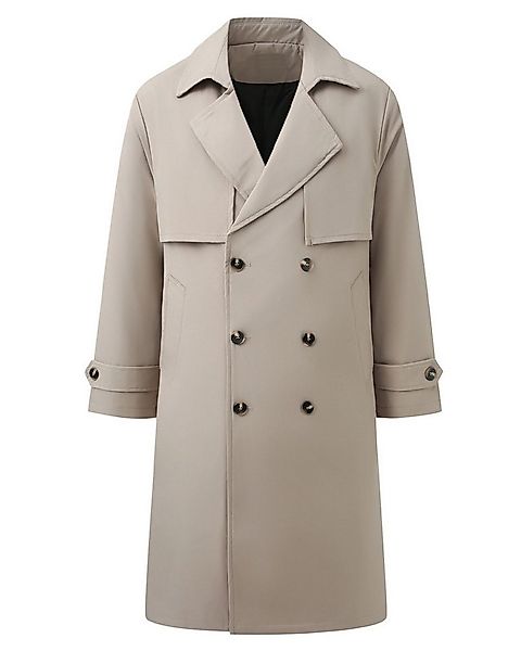 Allthemen Trenchcoat mit Gürtel Herren Langmantel zweireihig Mantel klassis günstig online kaufen