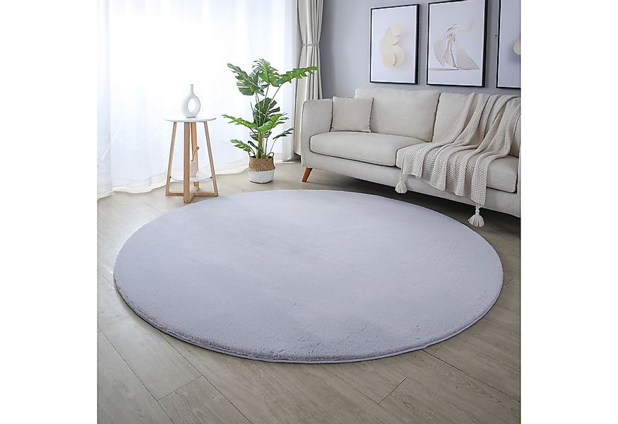 SIMPEX24 Teppich Unicolor - Einfarbig, Rund, Höhe: 20 mm, Runder Teppich Wo günstig online kaufen