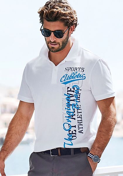 John Devin Poloshirt, mit großem Druck vorn aus Baumwoll-Piqué günstig online kaufen