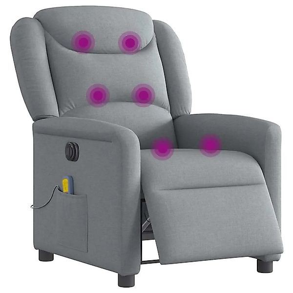 vidaXL Massagesessel Elektrisch Hellgrau Stoff 3303184 günstig online kaufen