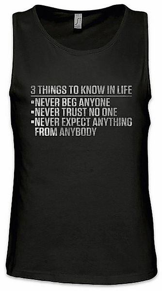 Urban Backwoods Tanktop 3 Things To Know In Life Ärmelloses T-Shirt Quote Z günstig online kaufen
